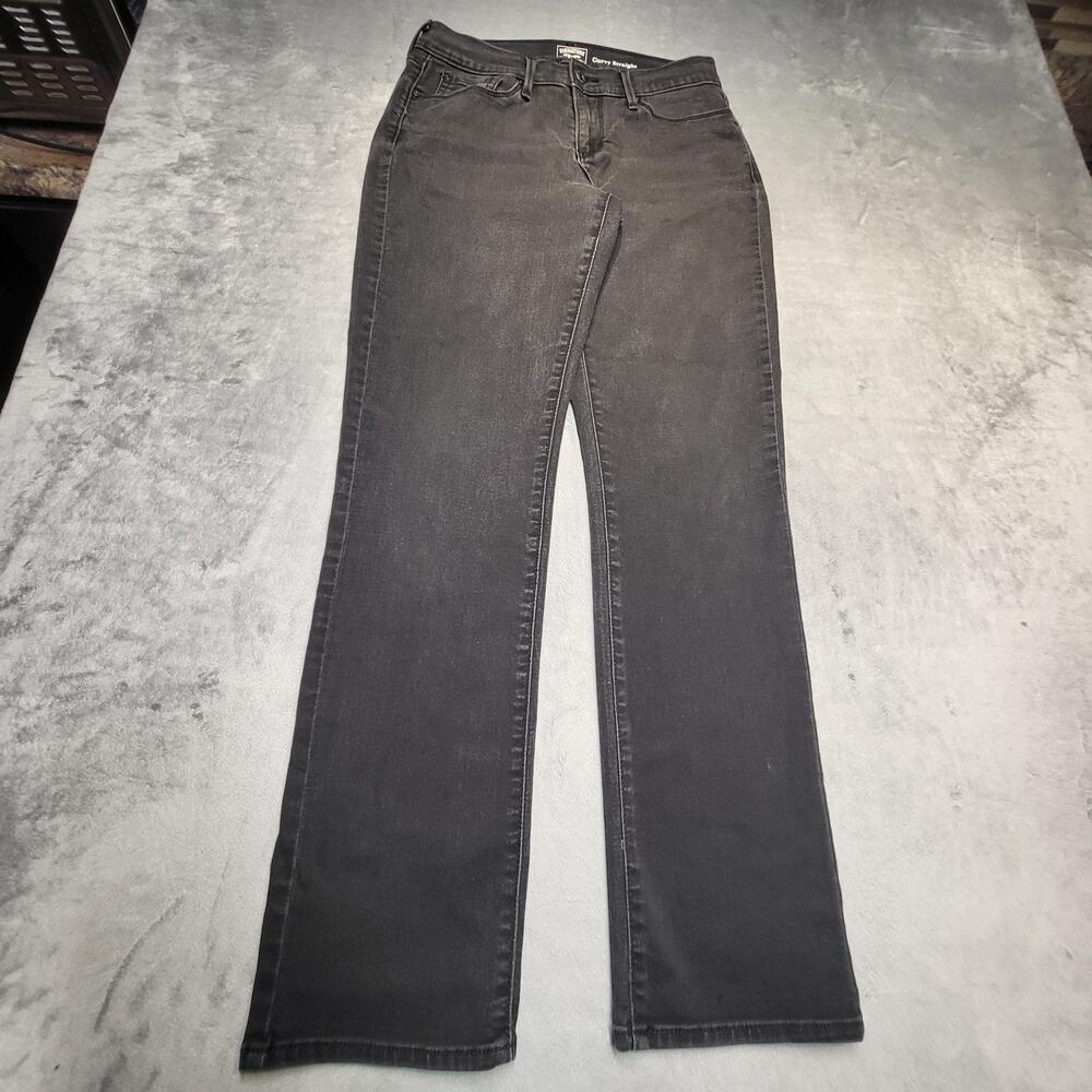 Signature By Levi Strauss Jeans‎ Womens 8M Black Curvy Straight Mid Rise